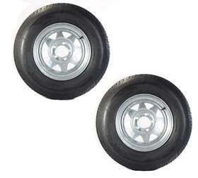Tr300025 Ecustomrim Two Trailer Tires Rims St185/80d13 185/80d-13 5 Lug Galvanized Spoke Wheel