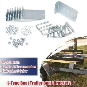 Ew-c289 Elitewill 8pcs 8 Inch Galvanized L-type Boat Trailer Bunk Bracket Kit 3 X Crossmember