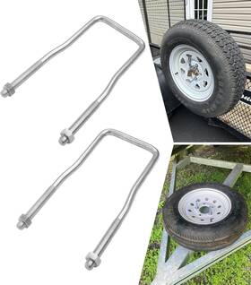 Ew-f10v01 Elitewill 2pcs U-bolt Spare Tire Carrier Holder Bracket For 9 Inch Silver
