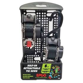 Br16s Epco Gator Tuff 1 Inch X 6ft Bolt-on Retractable Tie Down Stainless Steel Pair