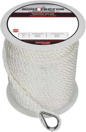 3006.2294 Extreme Max Boattector Premium Twisted Nylon 3/8-inch X 150-feet White