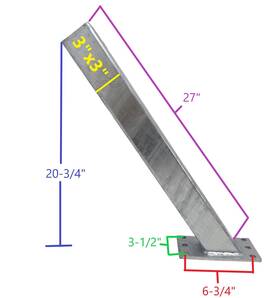 250-017761-10 Ez Loader Boat Trailer 3 Inch X Winch Stand Head Post Galvanized 017761-10