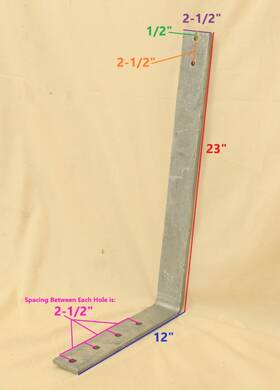 Ez Loader 250-027513-10 Boat Trailer Bent Strap Load Guide Mounting Bracket Galvanized