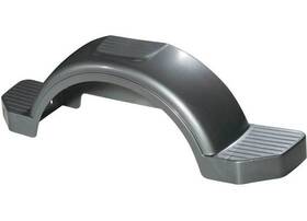 008593 Fulton Plastic Trailer Fender With Top And Side Steps 13 Inch Tire Size Silver