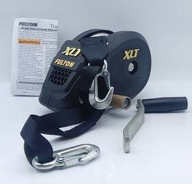 142310 Fulton Unused Xlt 1500lb Trailer Winch 16ft Strap With 2 Hooks Safety