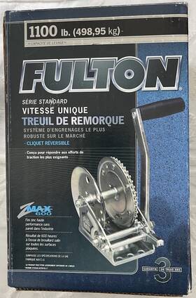 F3409 Fulton T1100 1100 Lb. Single Speed Trailer Winch 2-way Ratchet New In Box