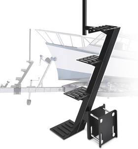 Ts0012 Gadfish Heavy Duty Boat Trailer Steps Tongue For 4x4 To 4x6 Inch Frame Black 2537