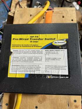 Go Power 885197740614 Gp-ts 30 Amp Prewired Transfer Switch For Quick Connect