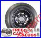 H78-15st 15 Two Black Lugs 6 Lug Tires Mounted Trailer Rims Spoke Cap