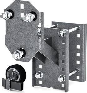 106-006-33-0130 Howbow Trailer Spare Tire Mount 5mm Thick Heavy Duty Steel Silver With Black Dots