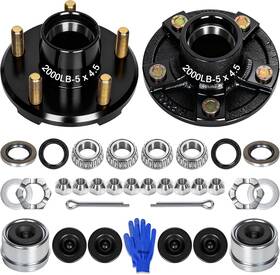 Th2000-5h45-b Hqalty Trailer Hub Kit 5x4.5 For 2000 Lb Axle 1-1/16 Inch Straight Spindle 2-pack Boat