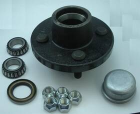 Qds44-1 Hubs Cast Iron 4 Lug Hub With 1 Inch Bearings Grease Seal Dust Cap And Nuts