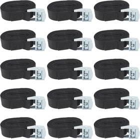 Joikit 730339378067 15 Pack 6.5 Feet X 1 Inch Lashing Straps Cam Buckle Tie Down Black