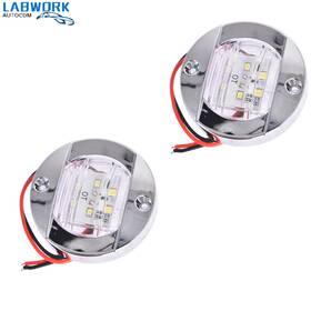 La1083228cm Labworkauto 2pack White Round Marine Boat Led Stern Transom Lights Cabin Deck Courtesy Light