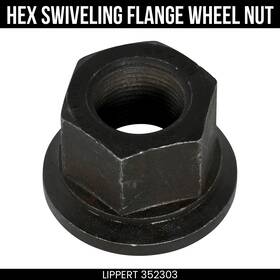 352303 Lippert Hex Swiveling Flange Wheel Nut M22 X1.5 For Boat And Trailer Wheels