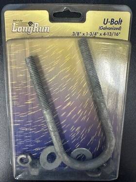 86224 Long Run Part # Galvanized Ubolt 3/8 Inch X 1-3/4 4 13/16 Tie Down