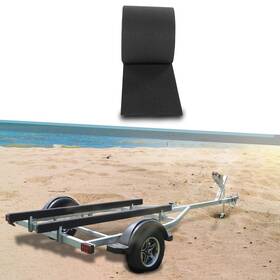 Lqi Np68-6809-12x75 Black Ribbed Bunk Carpet / Marine Boat Trailer Runners Outdoor - 12 Inch X 75ft Usa