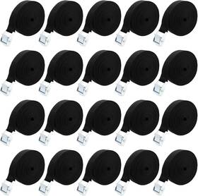 2201273 Manchap 20 Pack 1 Inch X 6.5ft Black Lashing Straps 25mm 2m