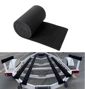 Mfpbb12x100 Marineflooringplus Black Ribbed Bunk Carpet / Marine Boat Trailer Runners Outdoor - 12 Inch X 100ft