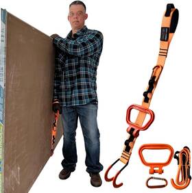 Multus 850016355577 Sheetrock Plywood Panel Lift Carry Straps - 140 Lb Universal Orange