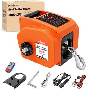 91948a  Nilight Boat Trailer Winch Kit Portable Electric Winches With Steel Cable