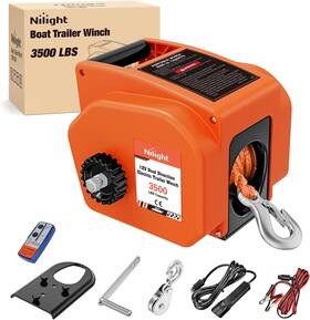 91952a Nilight Boat Trailer Winch 3500 Lbs Portable Electric Winches 12v Dc Orange