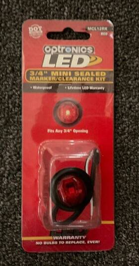 Mcl12rk Optronics Clearance Marker Lite Led Round 3/4 Inch Dia Waterproof Red