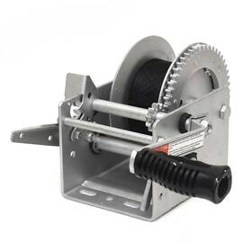59978 Overtons Boat Trailer Winch Dual Speed 2500 Lb With Brake And 24 Ft Strap