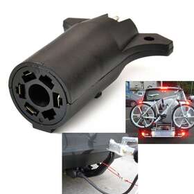 Premiummotorcycleusa 310001553673 Rv 7 Way Round To 4 Pin Flat Fit Trailer Light Adapter Plug Connector Boat Black