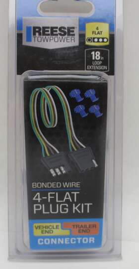 118185 Reese Brands Towpower Trailer Wiring Connector 4-way Flat Extension 18 Inch Length Wire