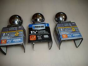 70081 Reese Towpower Interlock Chrome 2k Trailer Hitch Balls Lot Of 3