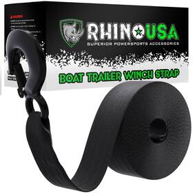 Rhino Usa 850022810053 Boat Winch Strap With Hook 2 Inch X 20ft - 5 016lb Break Strength Ul
