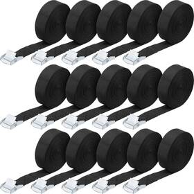 Sw-riakrum-2731 Riakrum 15 Pack 10 Feet Lashing Straps Adjustable Kayaks Tie Black