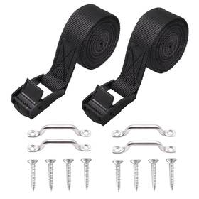 P-030 Ruibapa 2 Sets 1 Inch X 48 4 Ft Battery Tie Down Strap Kit With Stainless Black