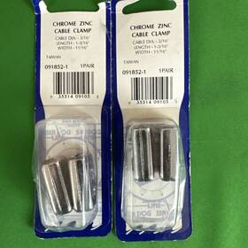 091852-1 Seadog Lot Of 2 Packs 4 Units Sea-dog Rope Wire Clamps #091852-1 Chrome Zinc