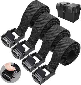 O-017-1.2 Seamaka 4 Pcs 3.93ft Reusable Lashing Straps With Buckles Antirust 1 Inch X 47.2 Black