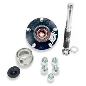 Pgbt8bt122e Southwest Wheel Pre-greased 2 000 Lbs Trailer Axle Spindle With 5-4.5 Inch Bolt Circle Hub
