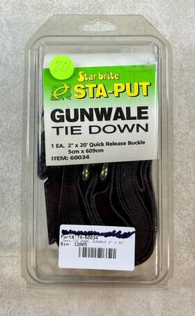 60034 Star Brite Sta-put 2 Inch X 20ft Black Gunwale Tie-down Strap