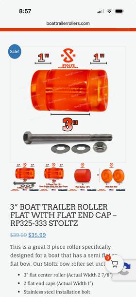 Stoltz Rp-4325-333 3 Inch Polyurethane Boat Trailer Bow Roller Kit With Caps Rp-325-333