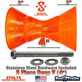 Ult-444-434 Stoltz 4 Boat Trailer Roller Deep V With Large Bell Ends - Polyurethane Ult-4