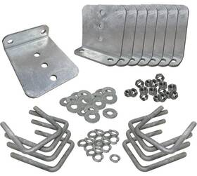 25780-4 Sturdy Built 8 Pk 6 In Galvanized L-type Boat Trailer Bunk Bracket Kit For 3 X Crossmember