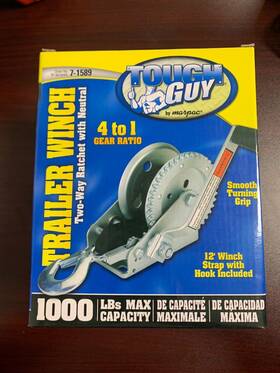 7-1589 Tough Guy By Marpac Boat Trailer Winch 1000 Lbs With Strap