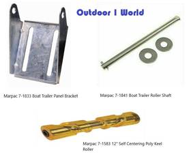 7-1583 Tough Guy Marpac Boat Trailer 12 Inch Self Centering Poly Keel Roller Kit Bracket Shaft Combo New