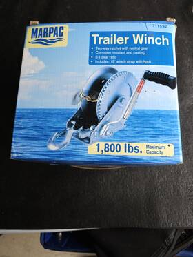 7-1592 Tough Guy Marpac Boat Trailer Winch 1800 Lbs With Strap Lifetime Warranty