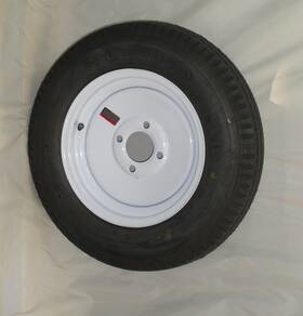 T0856c-w0530rw Towmaster 530 X 12 Trailer Tire Wheel Assembly 4 Hole Lug Rim White Load Range C