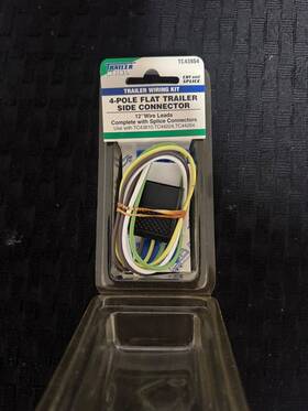 Tc43804 Trailer Works Wiring Kit 4-pole Flat Side Connector Set 12 Inch Lead