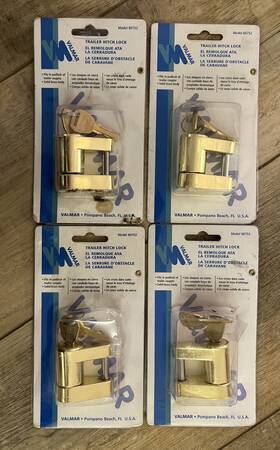 80752 Valmar 4 Ct / Solid Brass Trailer Hitch Marine Grade Lock With 2 Keys Model