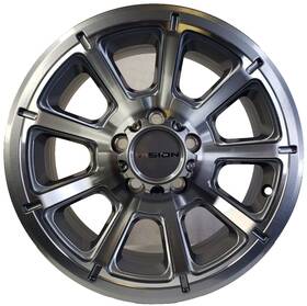 353vth5665gmmf0 Vision Wheel 353 Turbine Trailer Rim 15x6 5x4.50 0mm Gun Metal Machined Face