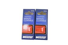 203293 Wesbar Waterproof Marker/clearance Light Red Lens Black Lot Of 2