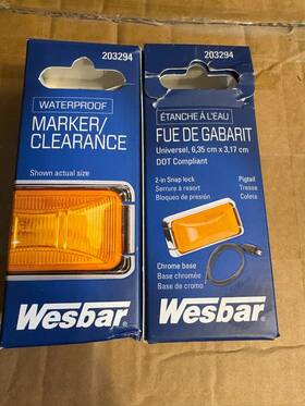 203294 Wesbar New Boat Trailer Side Marker Clearance Marine Light Kit Yellow